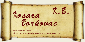 Kosara Borkovac vizit kartica